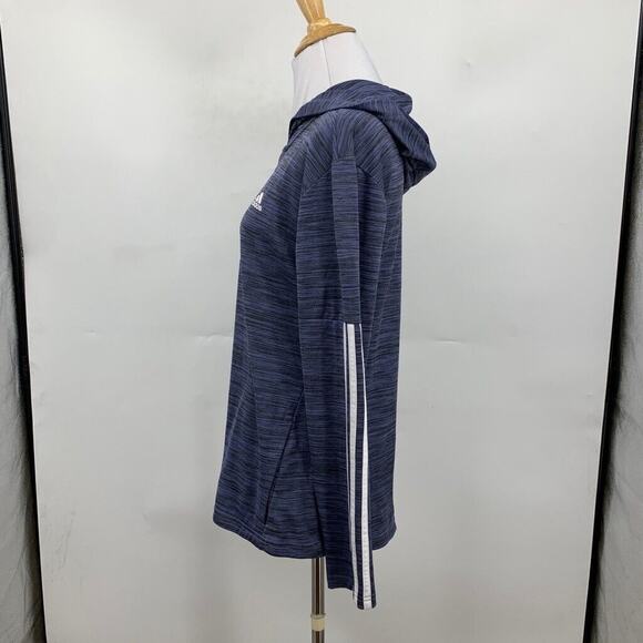 Adidas Hoodie Womens M Medium Multi Quarter Zip Lightweight Stripe Sleeve Shirt - Picture 4 of 12